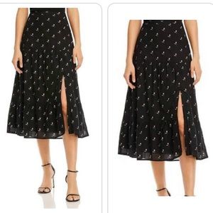 Paige Bestia Skirt- Black/Blooming Dahlia Rose Bud